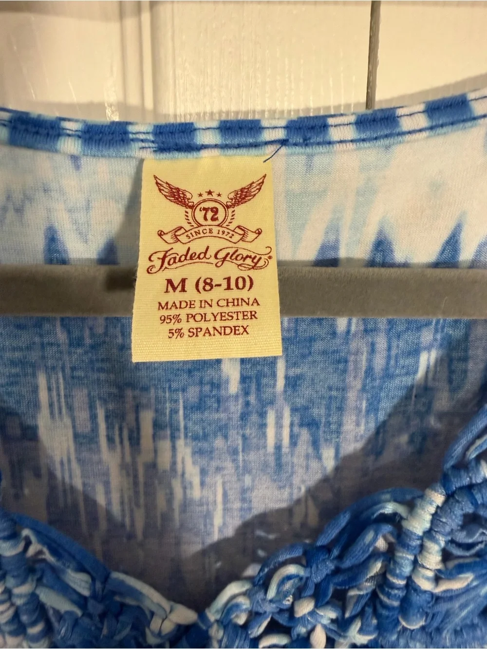 Faded Glory Sleeveless Maxi Dress M Blue Print - Picture 5 of 9